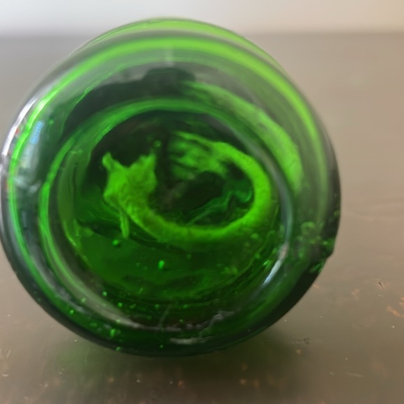 💚Vintage miniature green glass,  oil lamp. - Picture 5 of 9